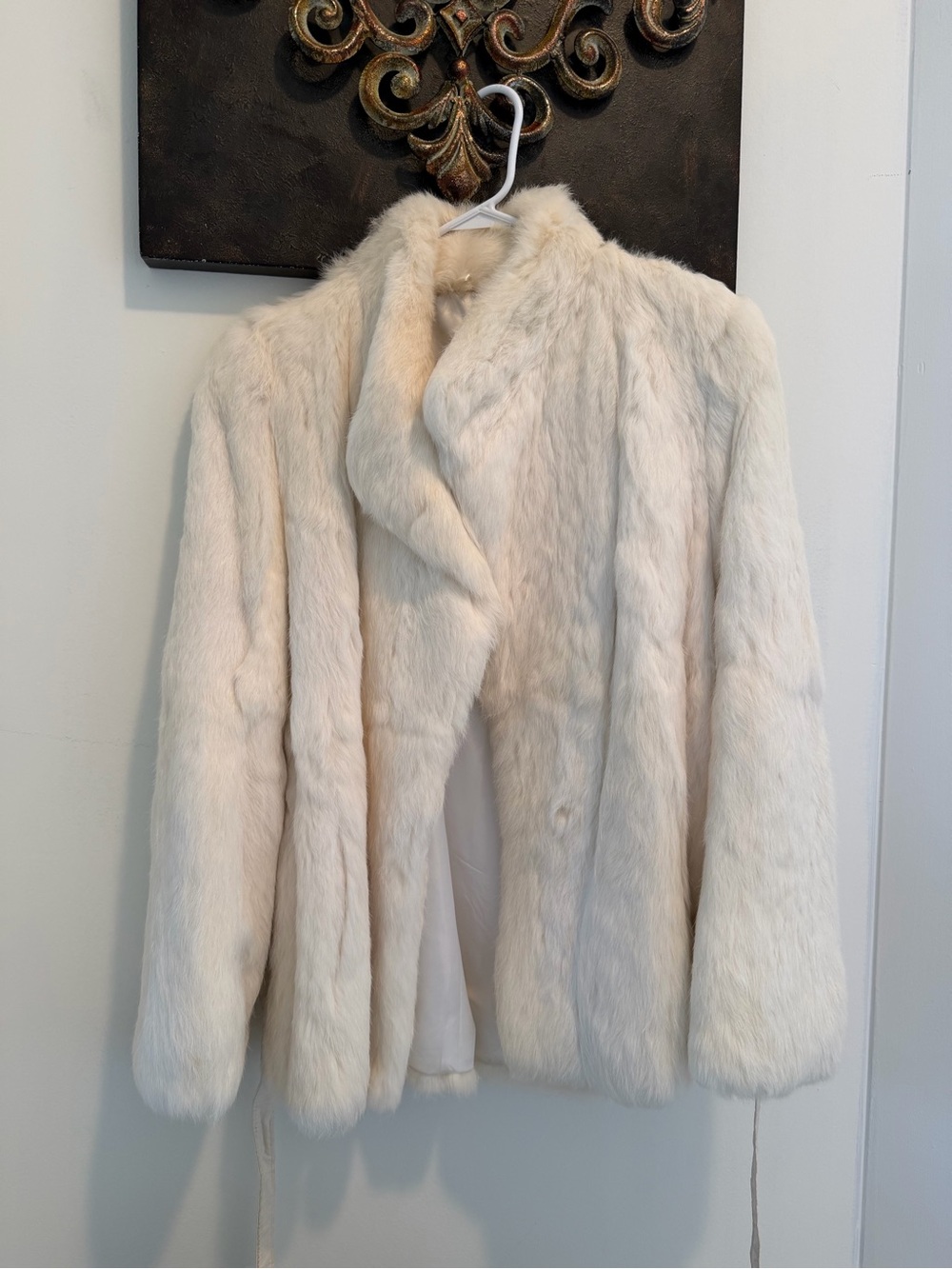 Women's Off-White/Soft White Rabbit Fur Jacket - Vintage